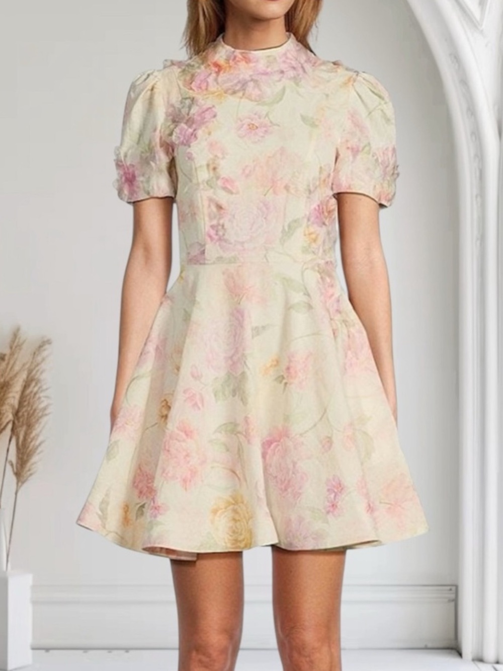 ANTONIO MELANI Pink and Cream Floral Kids Dress